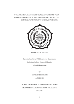 a translation analysis of indonesian verbs and verb phrases into