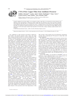 CVD of Pure Copper Films from Amidinate Precursor