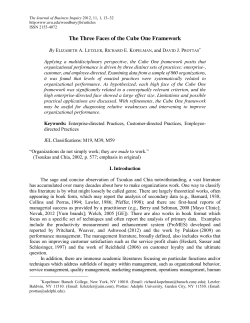 The Three Faces of the Cube One Framework