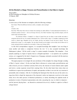 Persons and Personification in Karl Marx`s Capital