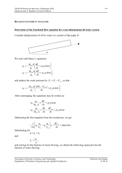 Buckley-Leverett Analysis