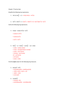 Chapter 7 Practice Quiz Simplify the following two expressions. 1