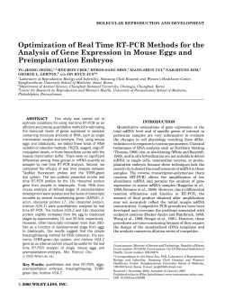 Optimization of real time RT-PCR methods for the analysis of gene