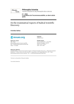 On the Grammatical Aspects of Radical Scientific Discovery