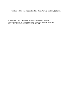 Origin of gold in placer deposits of the Sierra