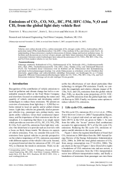Emissions of CO2, CO, NOx, HC, PM, HFC