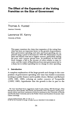 The Effect of the Expansion of the Voting Franchise on the Size of