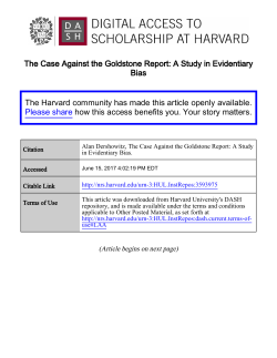 The Case Against the Goldstone Report: A Study in Evidentiary Bias