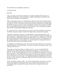 The Constitution, The Amendments, and The Law