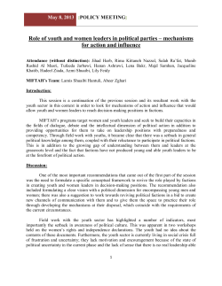 Role of youth and women leaders in political parties