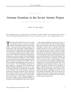 NPR72: German Scientists in the Soviet Atomic Project
