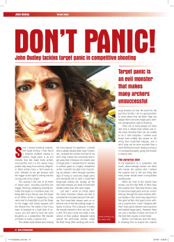 do not panic - how to tackle target panic in competive