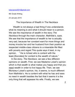 The Importance of Wealth in The Necklace - Easy Peasy All-in