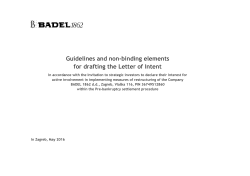 Guidelines and non-binding elements for drafting the Letter of Intent
