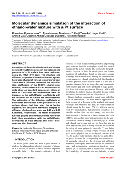 Molecular dynamics simulation of the interaction of ethanol