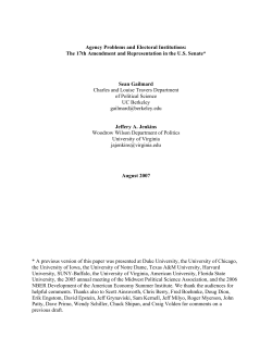 The 17th Amendment and Representation in the