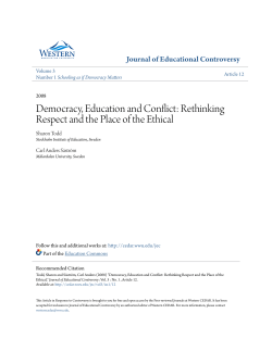 Democracy, Education and Conflict: Rethinking