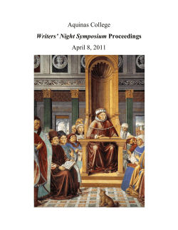 Aquinas College Writers` Night Symposium Proceedings April 8, 2011