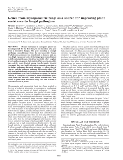 Genes from mycoparasitic fungi as a source for improving plant