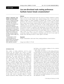 Can non-directional male mating preferences facilitate honest