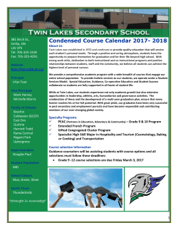 2017-2018 Condensed Course Calendar