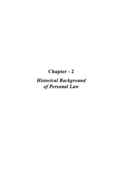Chapter - 2 Historical Background of Personal Law