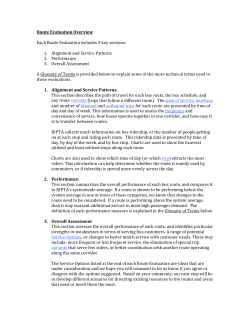 Route Evaluation Overview Each Route Evaluation includes 3