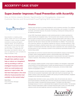 ACCERTIFY&reg; CASE STUDY SuperJeweler