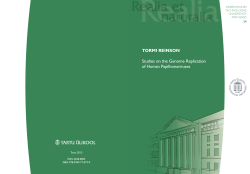 TORMI REINSON Studies on the Genome Replication