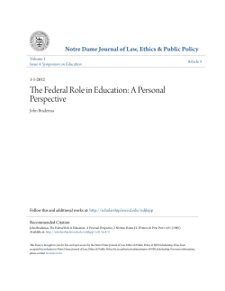 The Federal Role in Education: A Personal Perspective