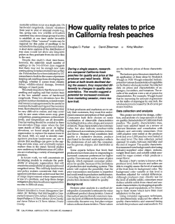 How quality relates to price in California fresh peaches