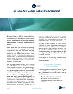 Ten Things Your College Website Must Accomplish