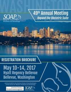 Meeting Brochure - Society for Obstetric Anesthesia and Perinatology