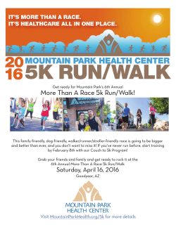 Couch to 5k - Mountain Park Health Center