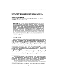 MULTI-FIRM CITY VERSUS COMPANY TOWN: A MICRO