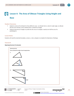 Lesson 4: The Area of Obtuse Triangles Using Height