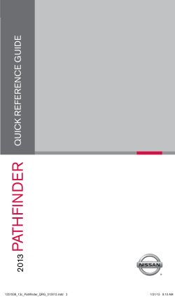 2013 Nissan Pathfinder | Quick Reference Guide | Nissan USA