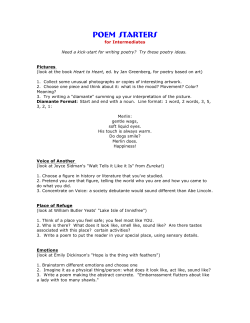 Int. Poem Starters