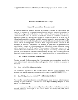 2004 R.K. Larson. Sentence-final adverbs and