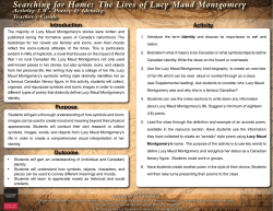 Teacher`s guide - Lucy Maud Montgomery Research Centre
