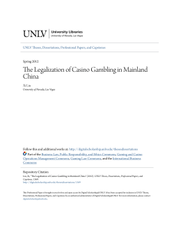 The Legalization of Casino Gambling in Mainland China