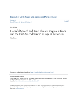 Harmful Speech and True Threats - St. John`s Law Scholarship