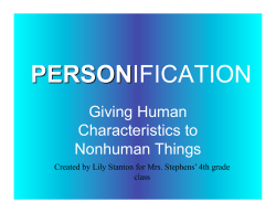 Giving Human Characteristics to Nonhuman Things