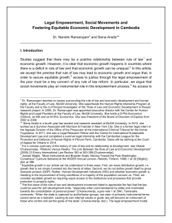 Legal Empowerment, Social Movements and Fostering Equitable