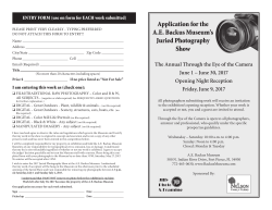 Application for the A.E. Backus Museum`s Juried Photography Show