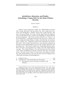 Jurisdiction, Abstention, and Finality