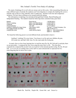 Mrs. Ireland`s Terrific Twos Study of Ladybugs - Kids