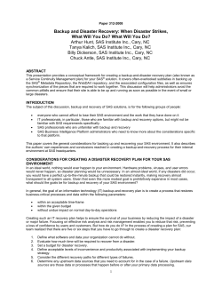 Backup and Disaster Recovery: When Disaster Strikes