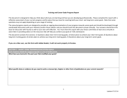 SECTION 1 - SHORT-TERM TRAINING/EDUCATION GOALS