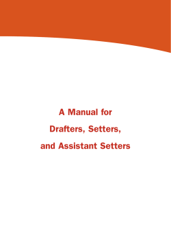 Manual for Drafters, Setters and Assistant Setters